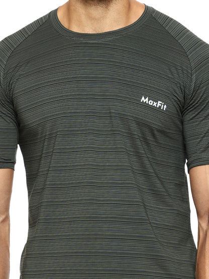 Maxfit Round Neck Grey Regular Fit T-Shirt