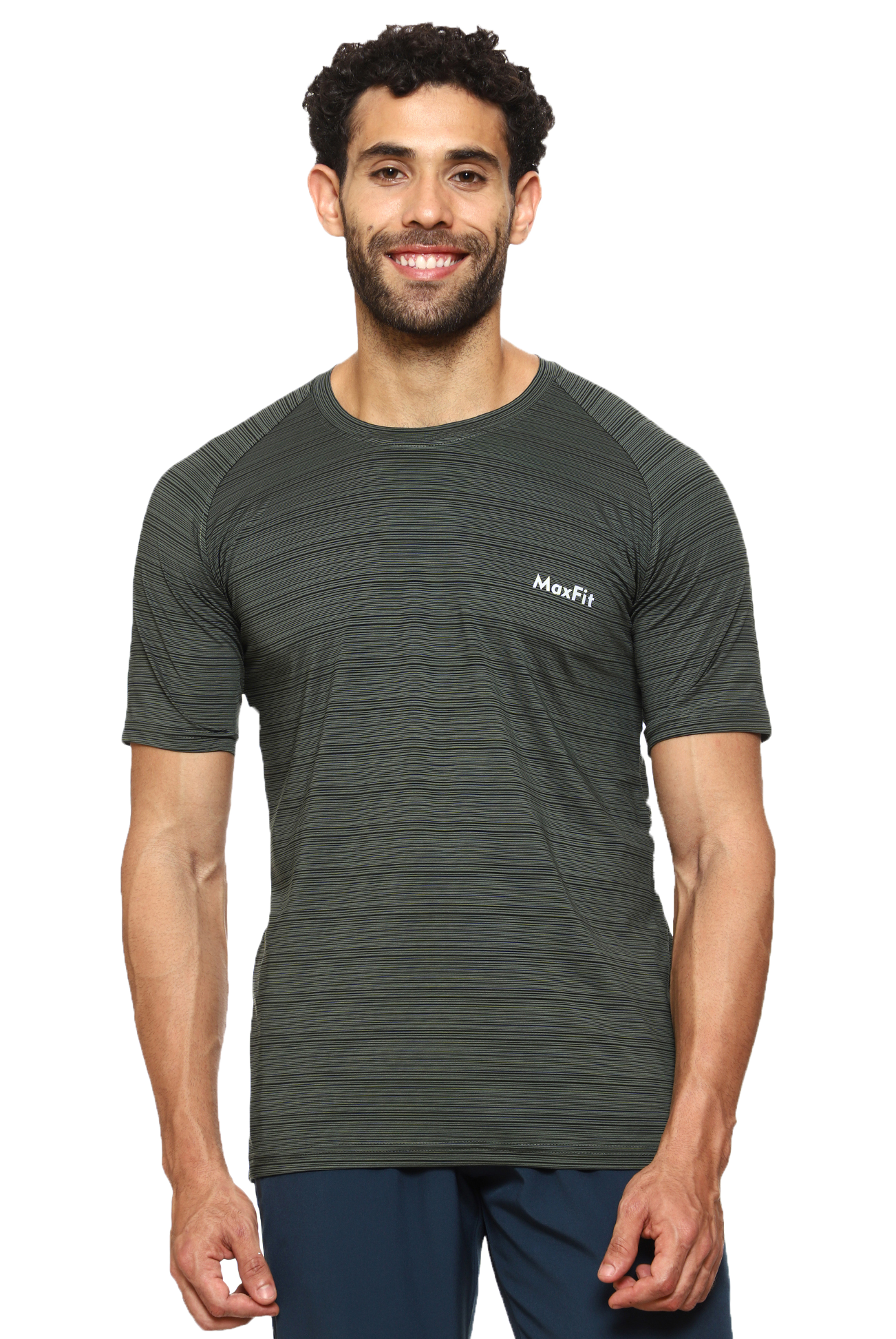 Maxfit Round Neck Grey Regular Fit T-Shirt