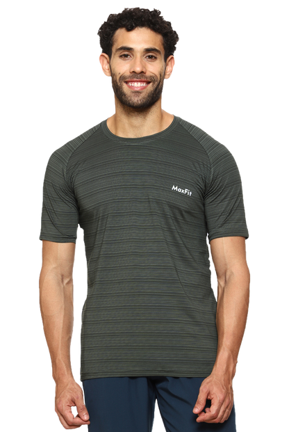 Maxfit Round Neck Grey Regular Fit T-Shirt