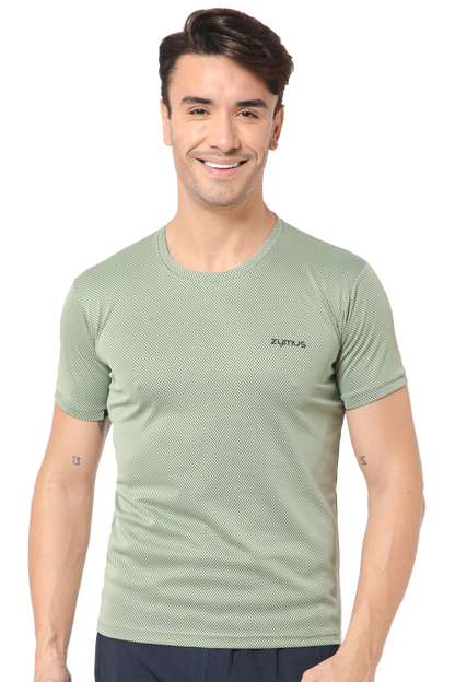 Zymus Men Green Round Neck T-Shirt