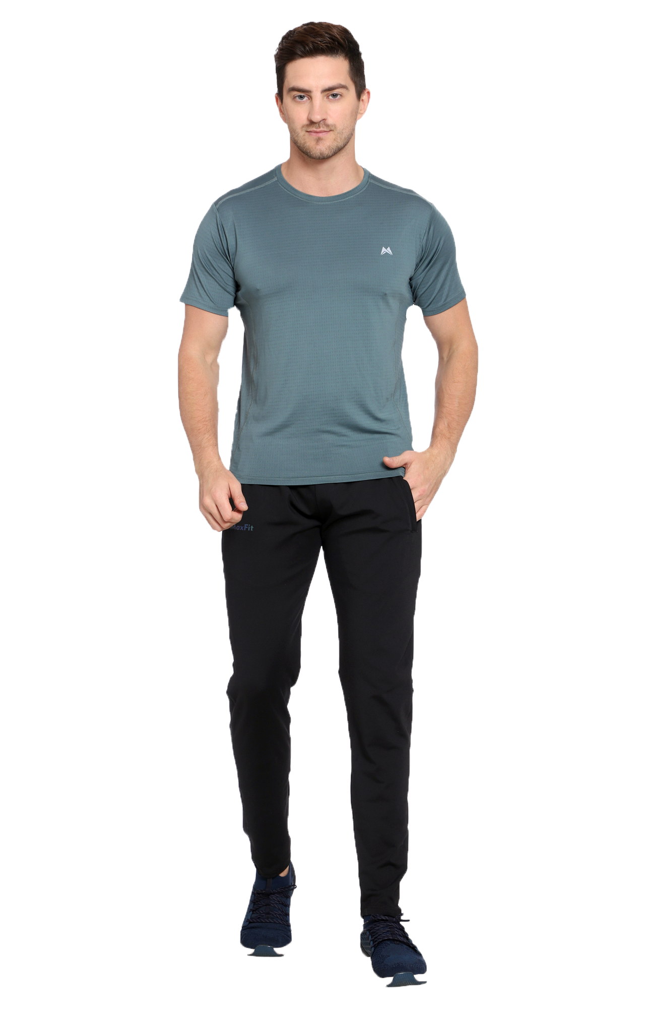 Maxfit Men Regular Fit Green Cool Run T-Shirt