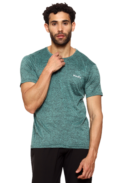 Maxfit Round Neck Green Regular Fit T-Shirt