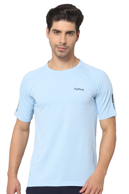 Zymus Men Regular Fit Blue T-Shirt