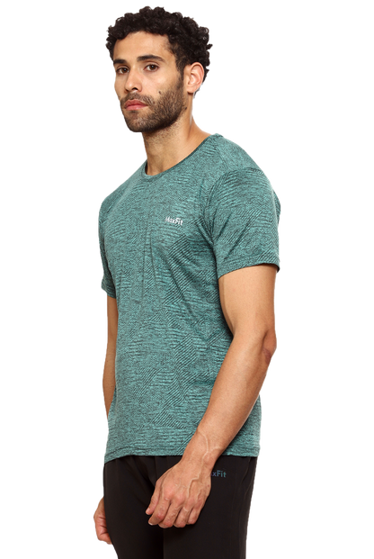 Maxfit Round Neck Green Regular Fit T-Shirt