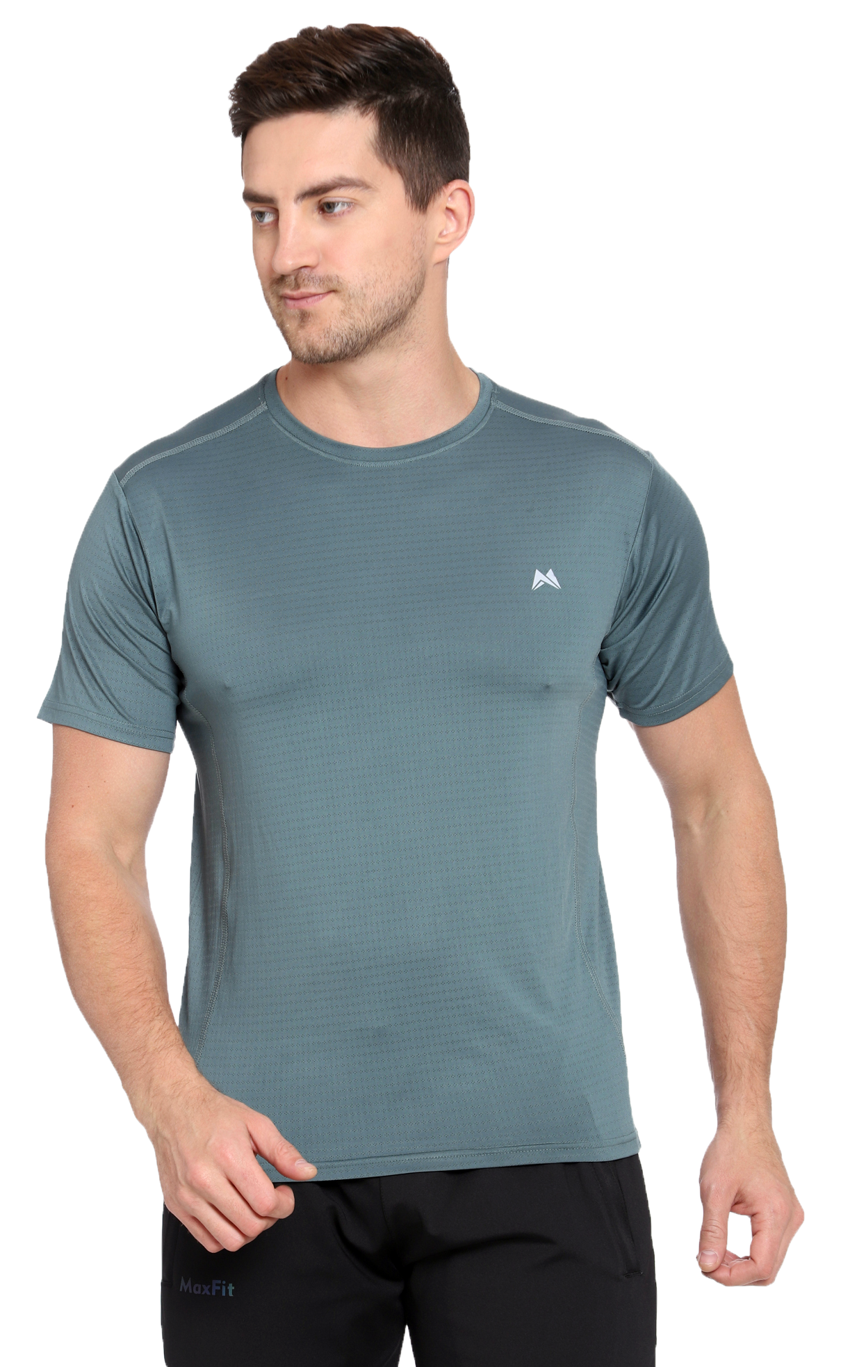 Maxfit Men Regular Fit Green Cool Run T-Shirt