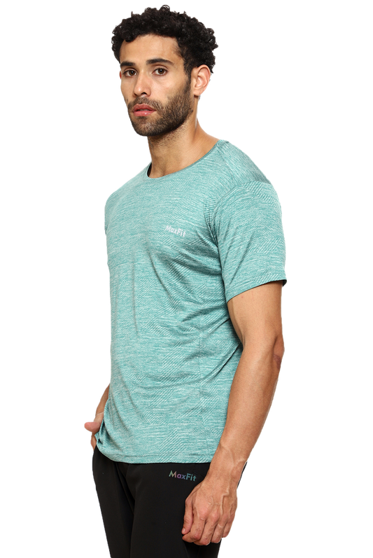 Maxfit Round Neck Green Regular Fit T-Shirt