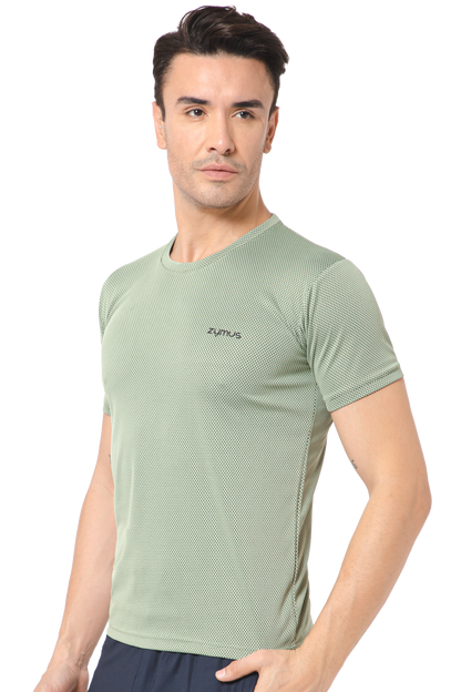 Zymus Men Green Round Neck T-Shirt