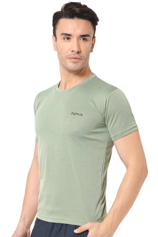 Zymus Men Green Round Neck T-Shirt