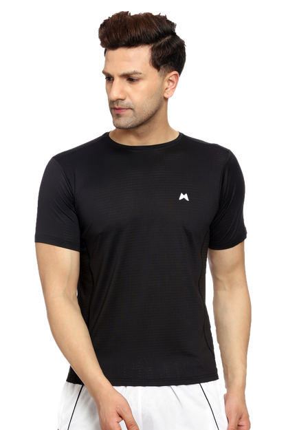 Maxfit Men Regular Fit Black Cool Run T-Shirt