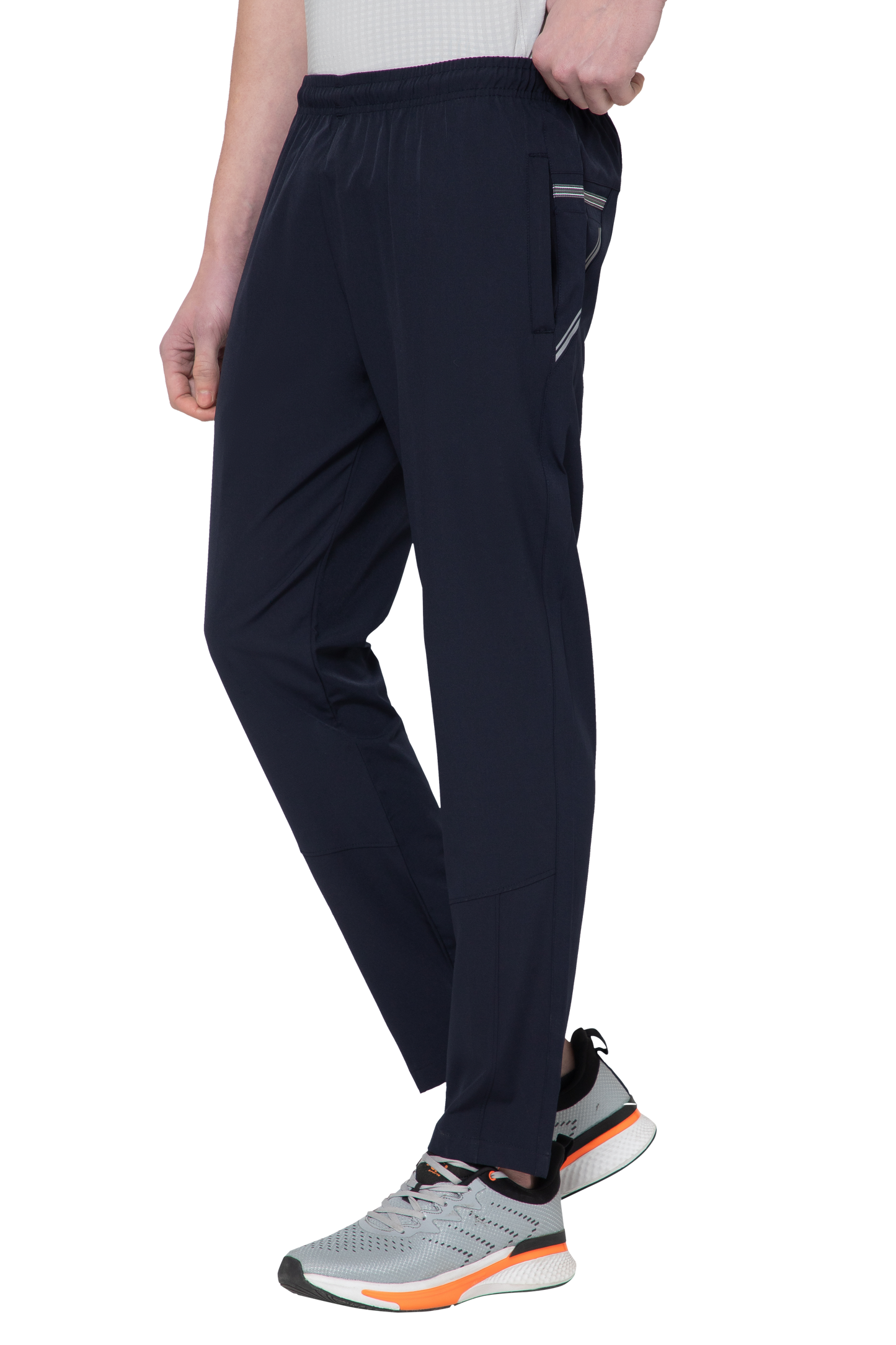 Mexofit Navy Blue Regular Fit Terry Solid Track Pants