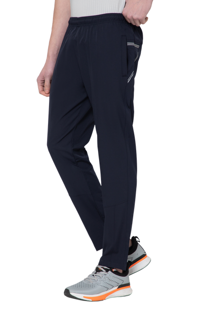 Mexofit Navy Blue Regular Fit Terry Solid Track Pants