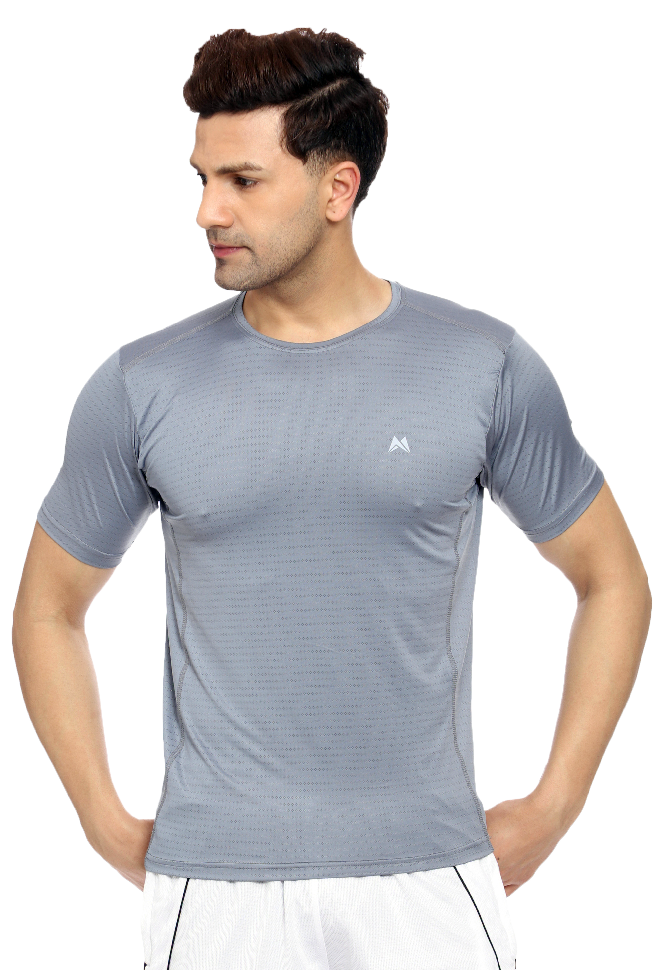 Maxfit Men Regular Fit Grey Cool Run T-Shirt