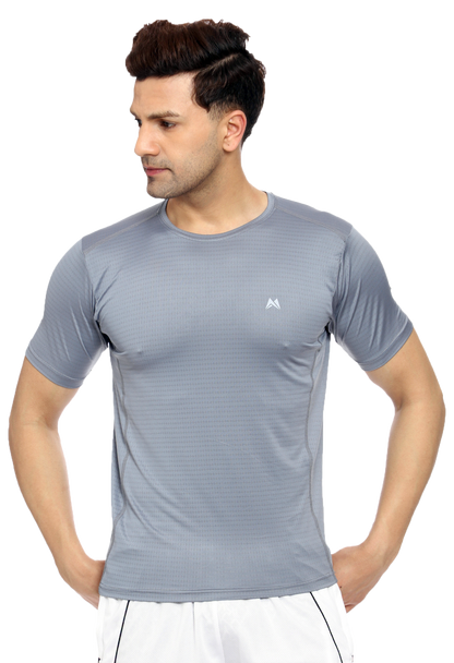 Maxfit Men Regular Fit Grey Cool Run T-Shirt