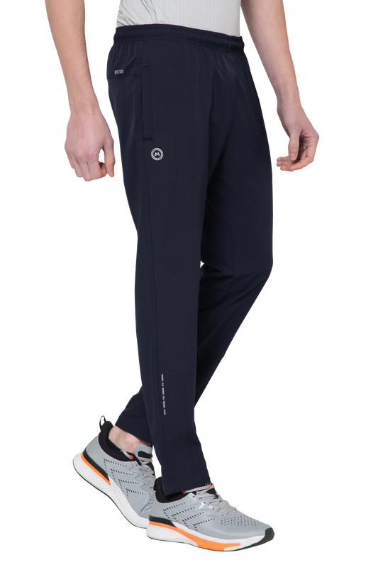 Mexofit Navy Blue Regular Fit Terry Solid Track Pants