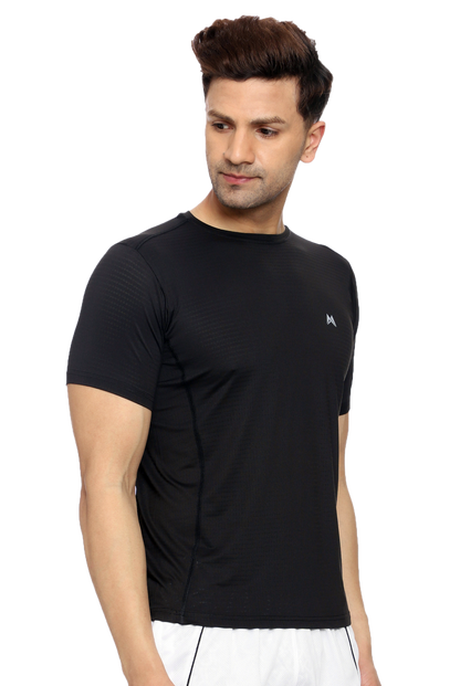 Maxfit Men Regular Fit Black Cool Run T-Shirt