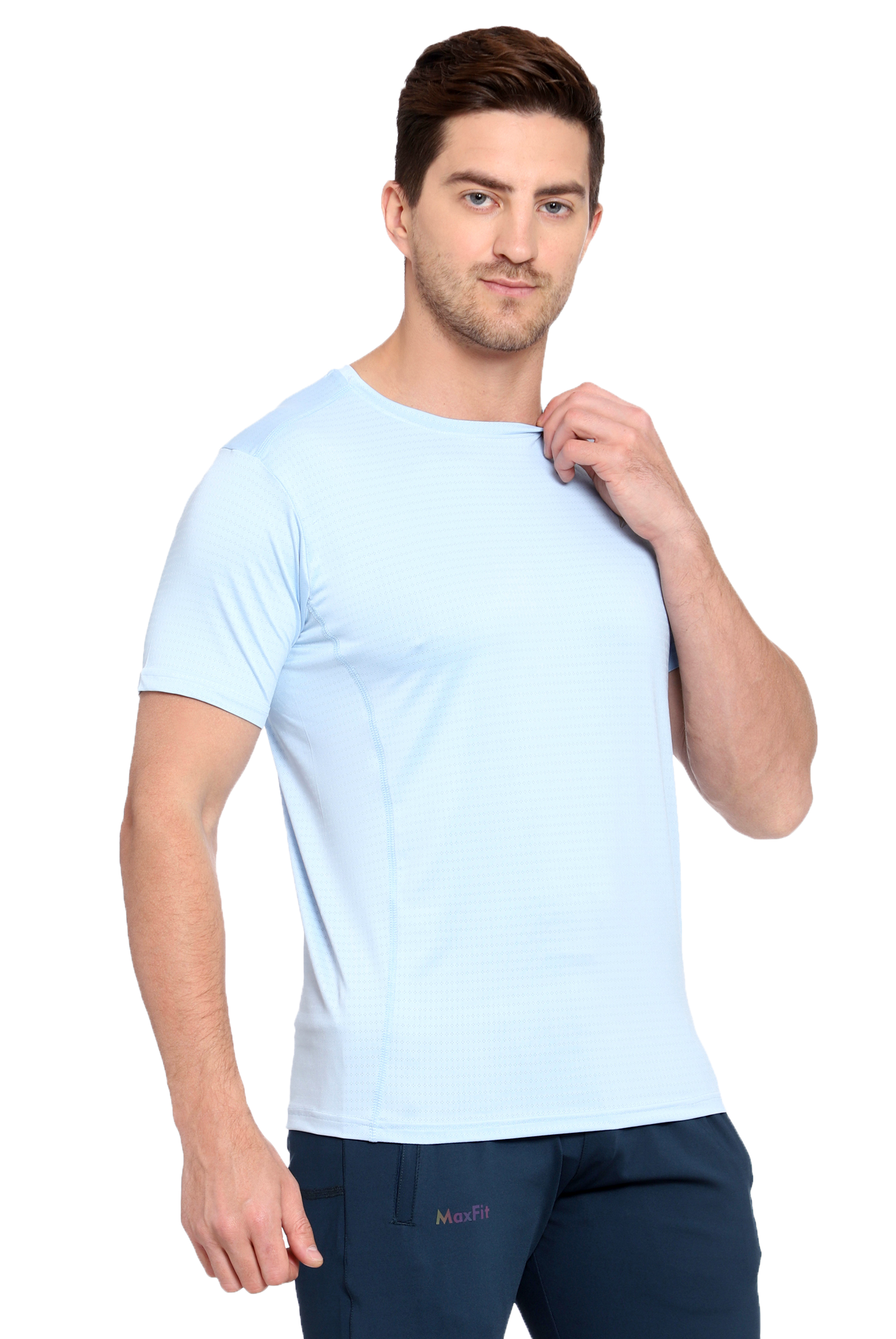 Maxfit Men Regular Fit Blue Cool Run T-Shirt