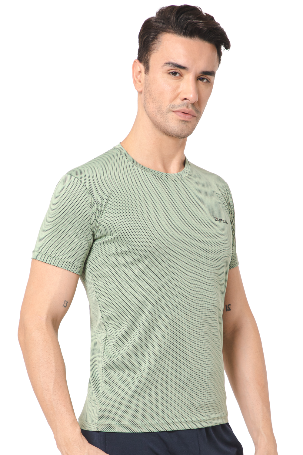 Zymus Men Green Round Neck T-Shirt