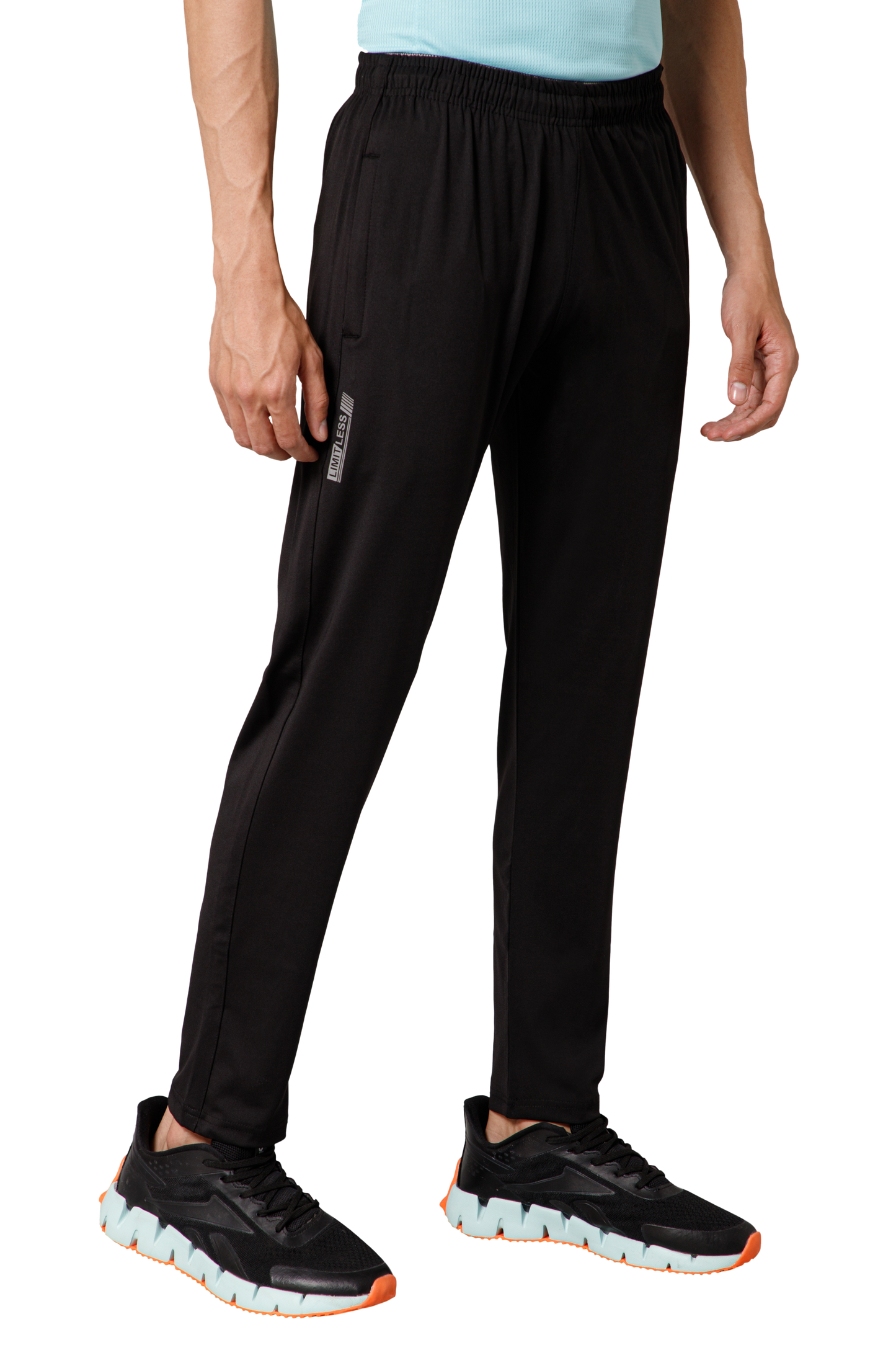 Mexofit Men's Black Regular Fit Lycra Track Pants | Performance Stretch Activewear | Gym & Casual Bottoms