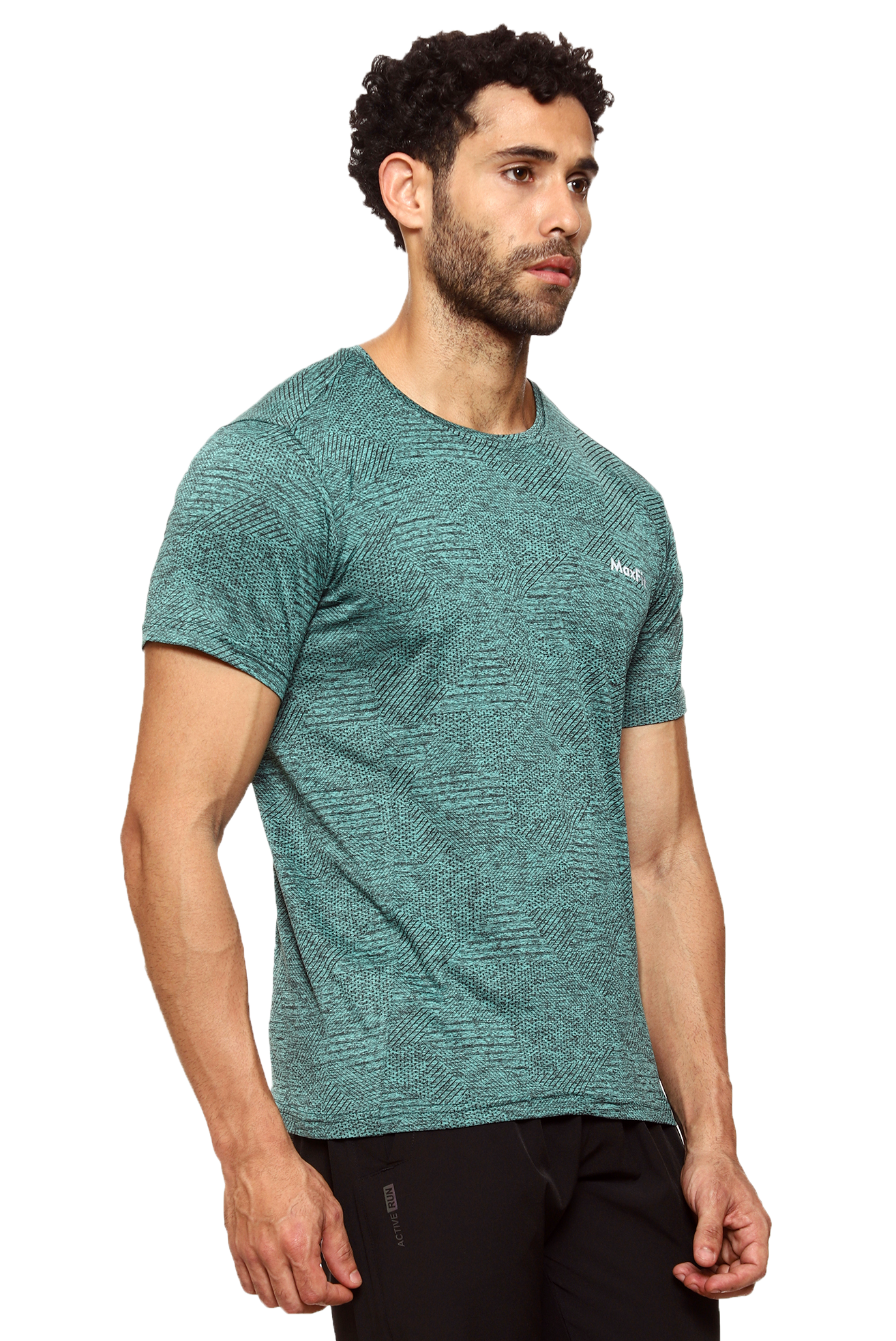 Maxfit Round Neck Green Regular Fit T-Shirt