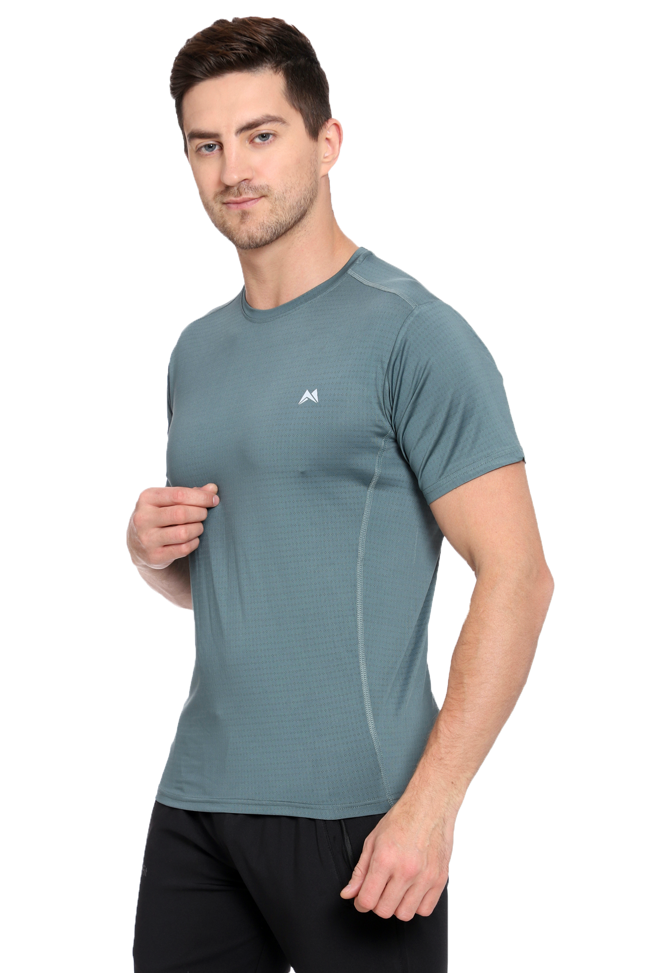 Maxfit Men Regular Fit Green Cool Run T-Shirt