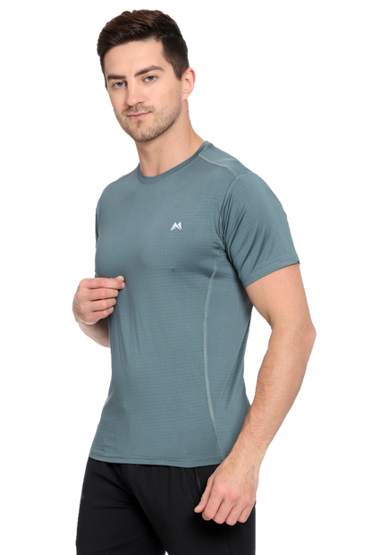 Maxfit Men Regular Fit Green Cool Run T-Shirt