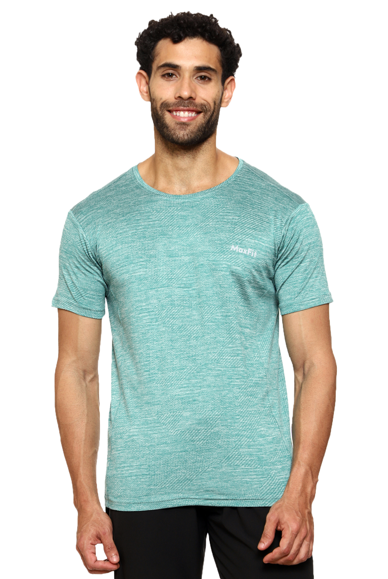 Maxfit Round Neck Green Regular Fit T-Shirt