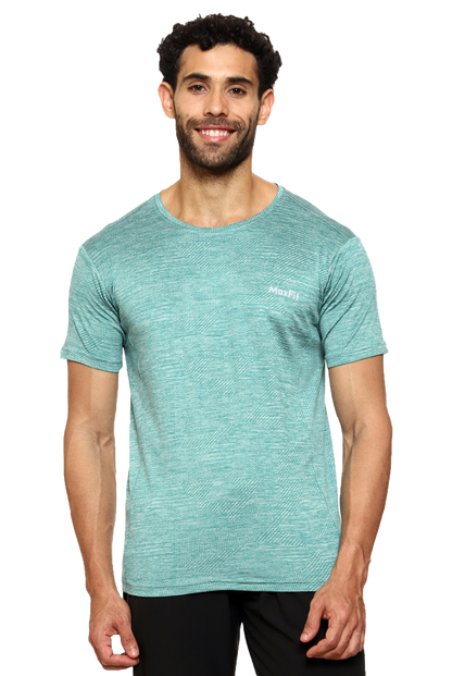 Maxfit Round Neck Green Regular Fit T-Shirt