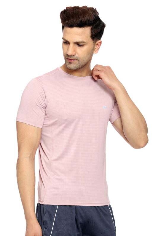 Maxfit Men Regular Fit Peach Cool Run T-Shirt