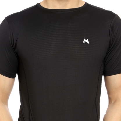 Maxfit Men Regular Fit Black Cool Run T-Shirt