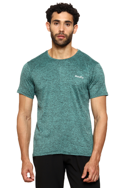 Maxfit Round Neck Green Regular Fit T-Shirt