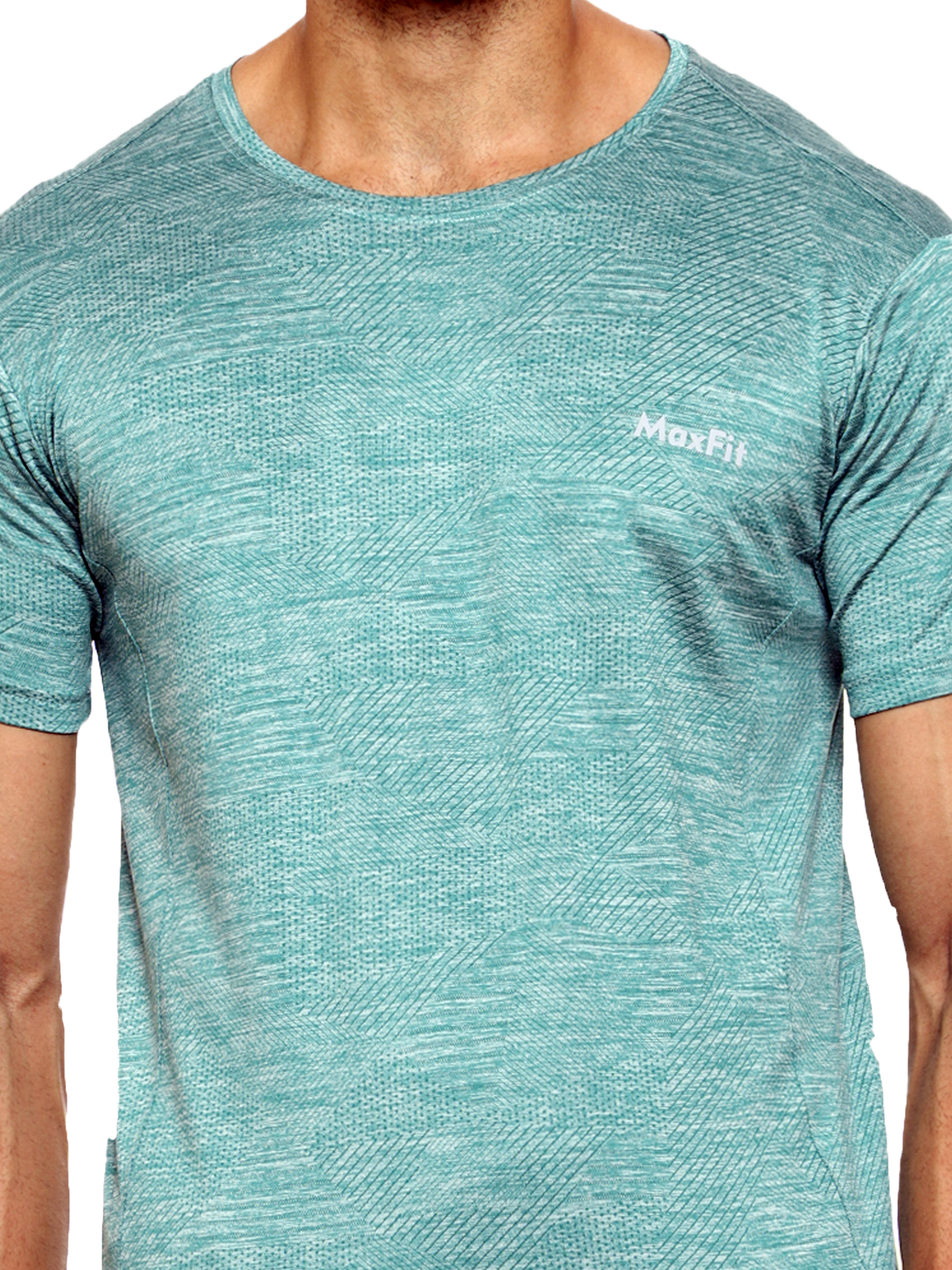 Maxfit Round Neck Green Regular Fit T-Shirt