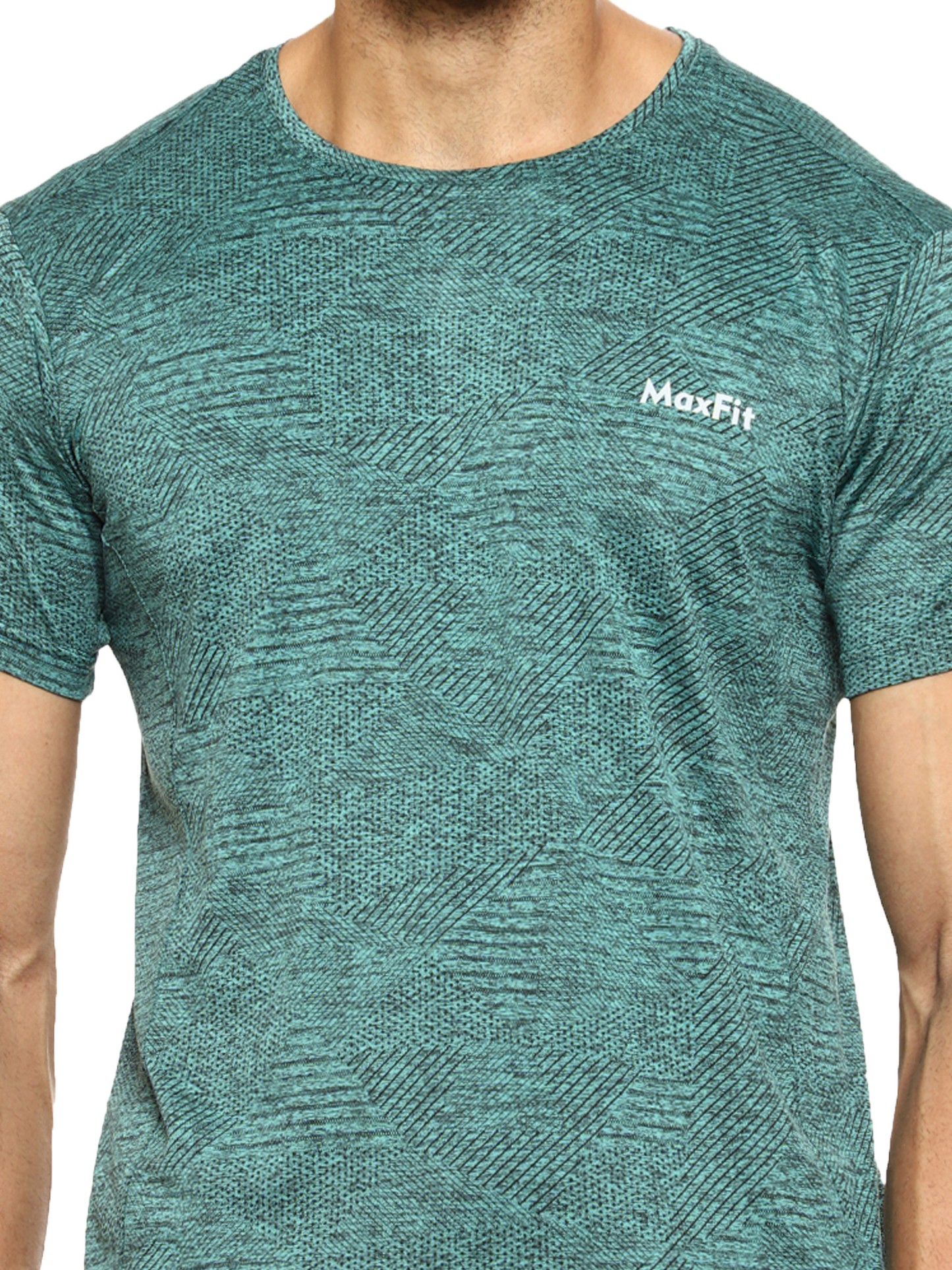 Maxfit Round Neck Green Regular Fit T-Shirt