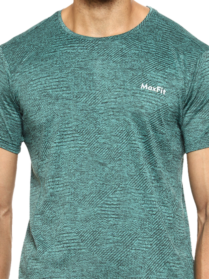 Maxfit Round Neck Green Regular Fit T-Shirt