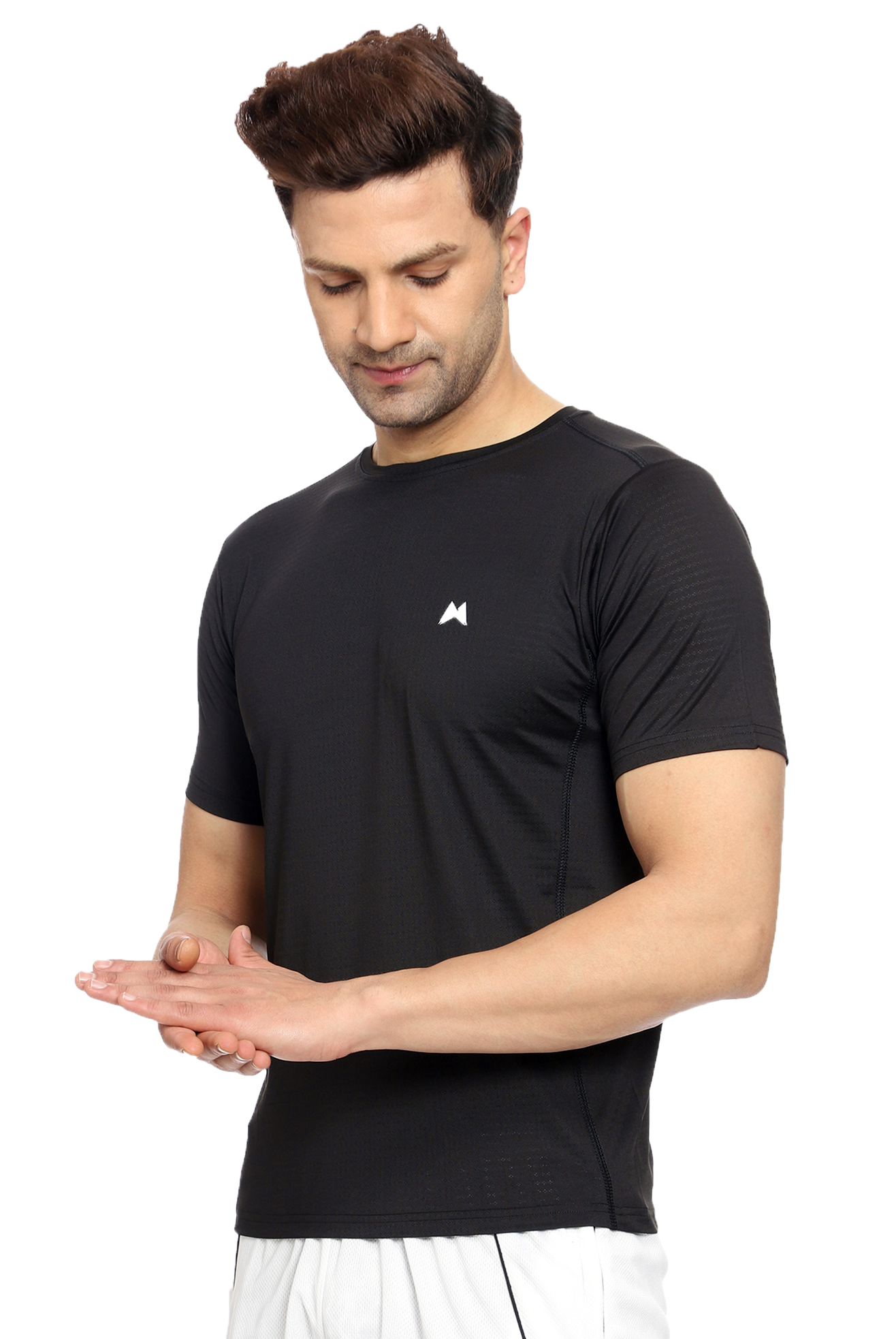 Maxfit Men Regular Fit Black Cool Run T-Shirt