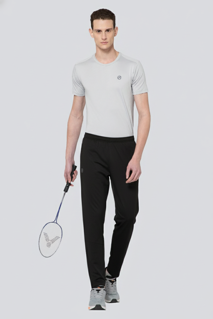 Mexofit Black Regular Fit Terry Solid Track Pants