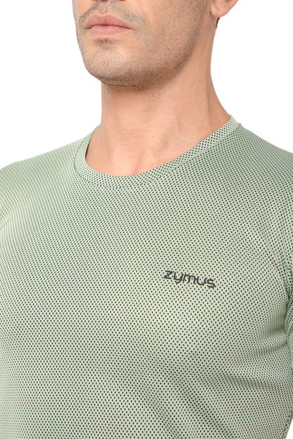 Zymus Men Green Round Neck T-Shirt