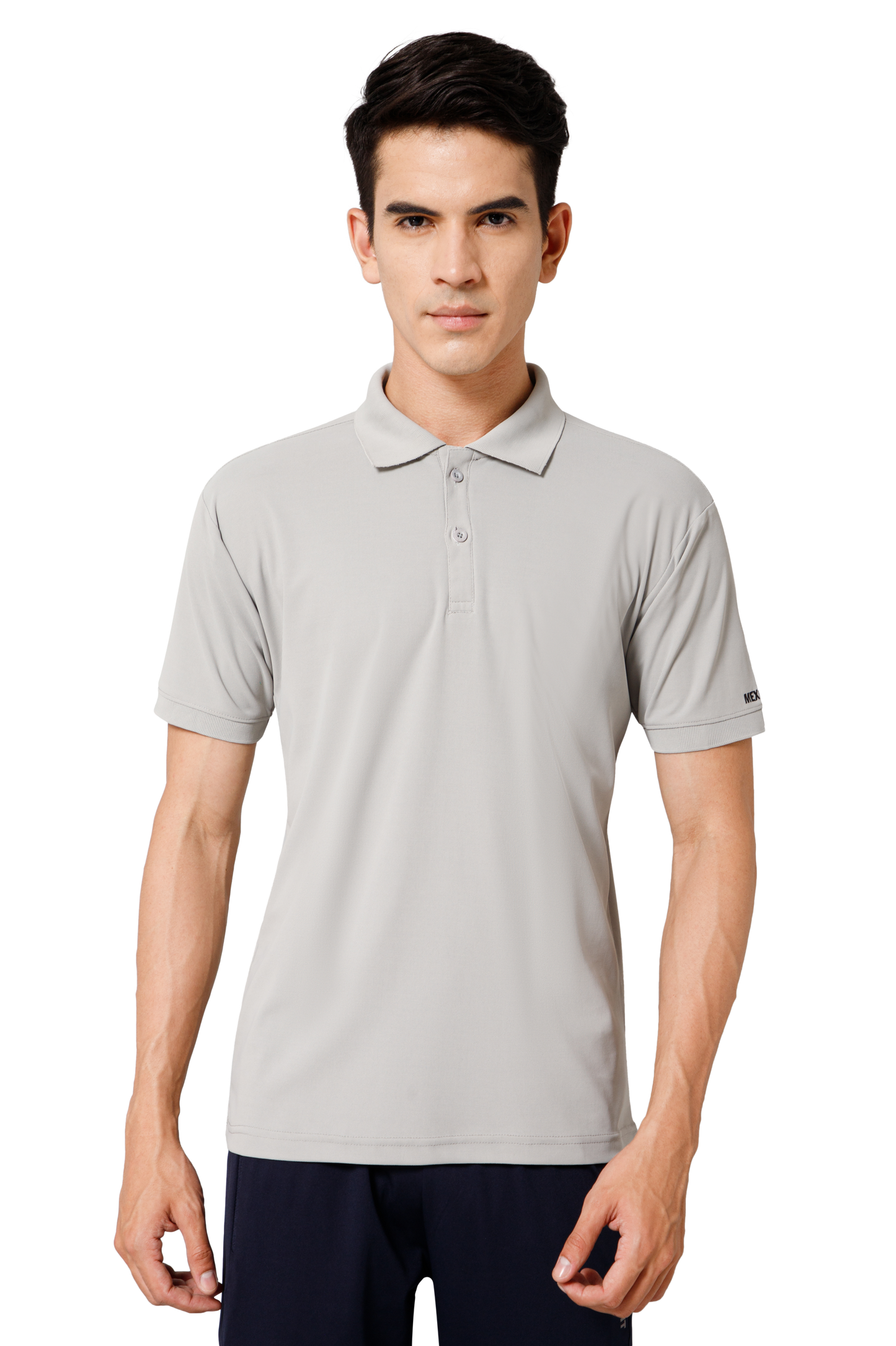 Mexofit Solid Mens Light Grey Regular Fit Polo T-Shirt