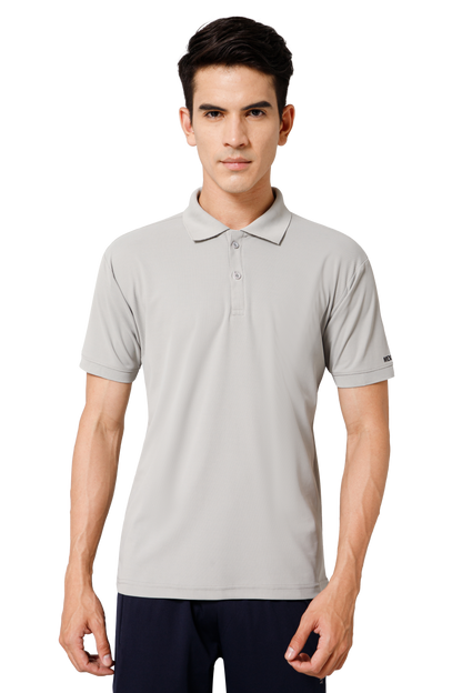 Mexofit Solid Mens Light Grey Regular Fit Polo T-Shirt