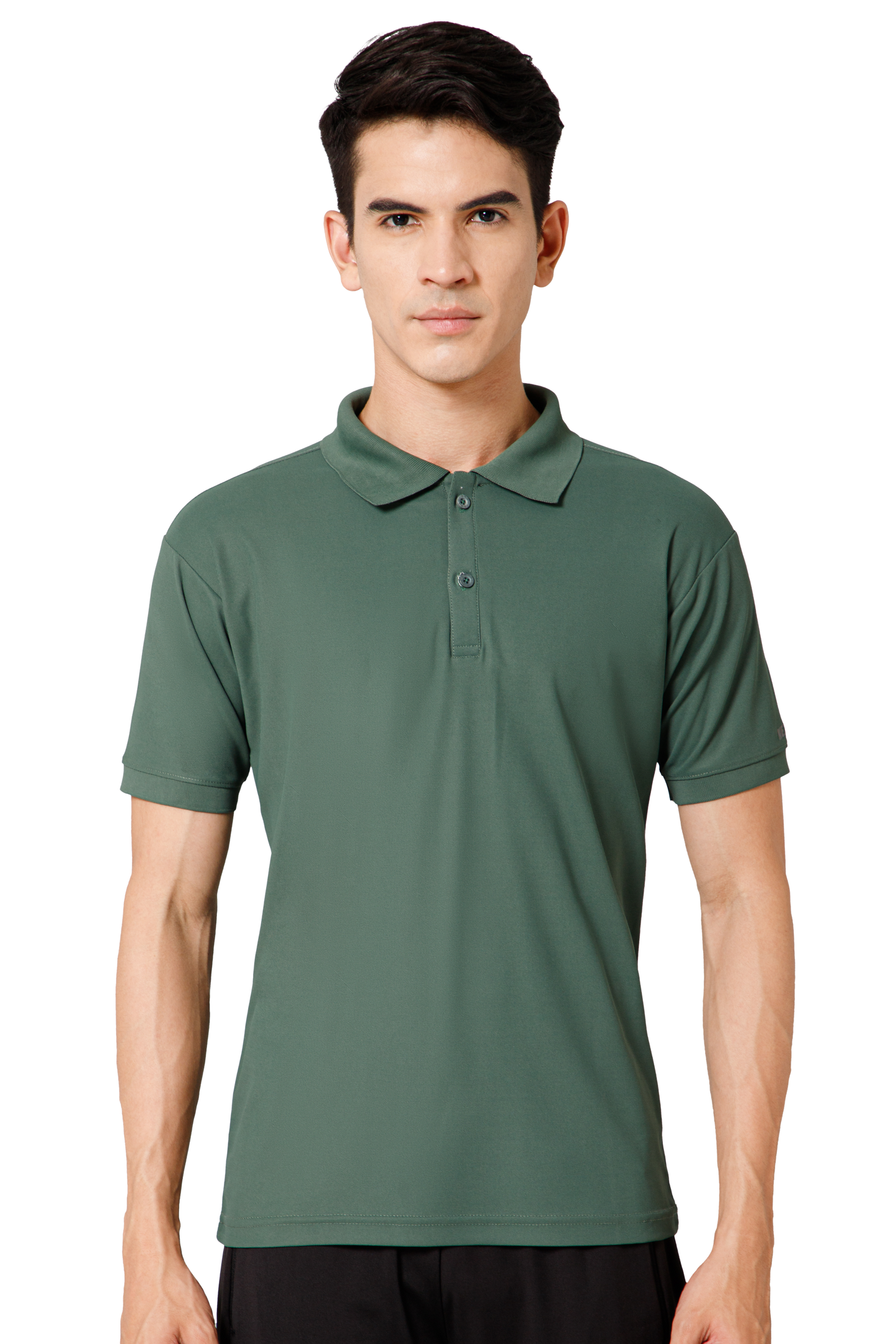 Mexofit Solid Mens Green Regular Fit Polo T-Shirt