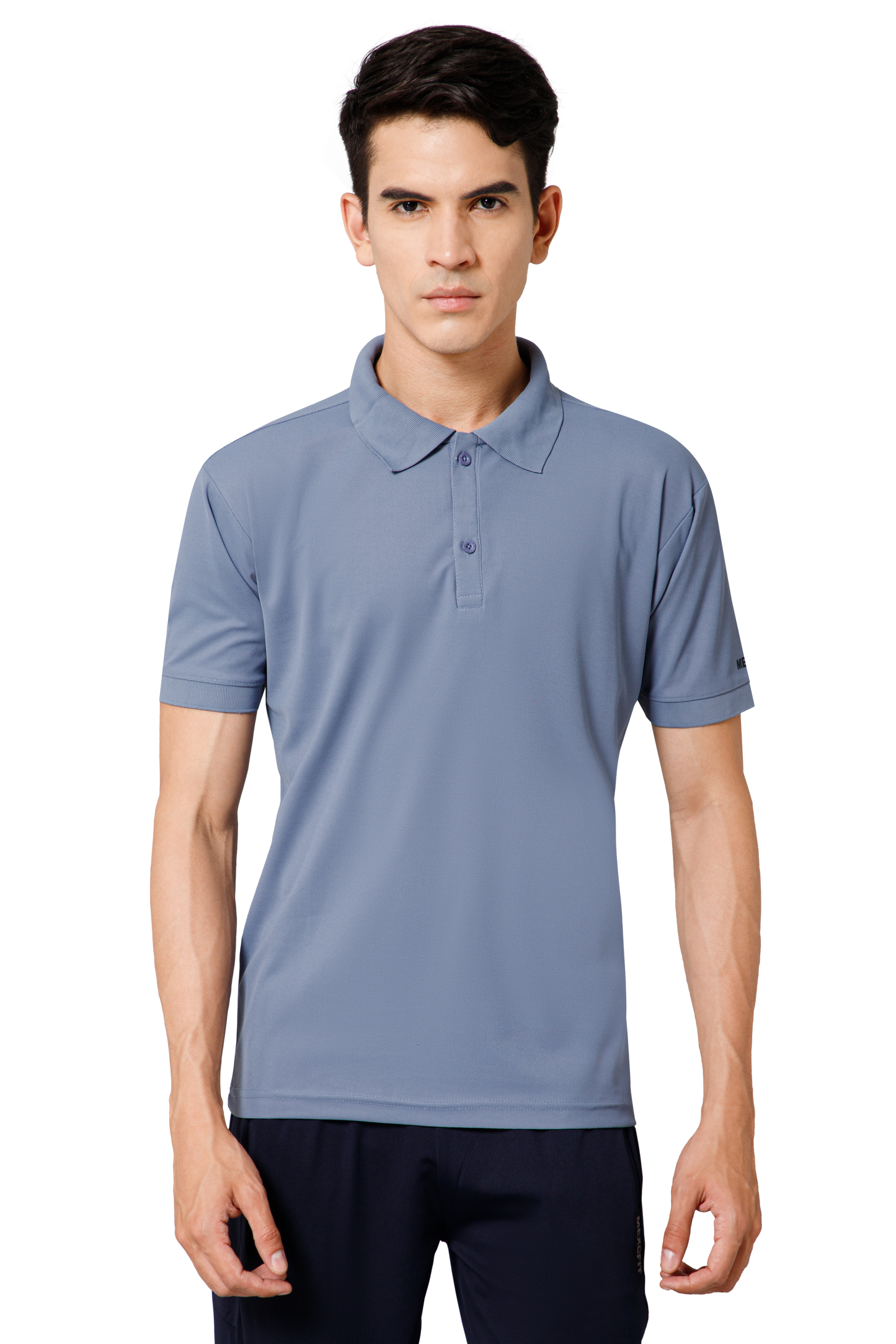 Mexofit Solid Mens Blue Regular Fit Polo T-Shirt