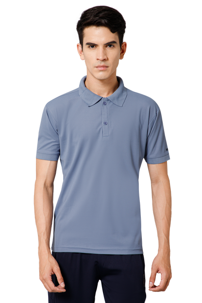 Mexofit Solid Mens Blue Regular Fit Polo T-Shirt