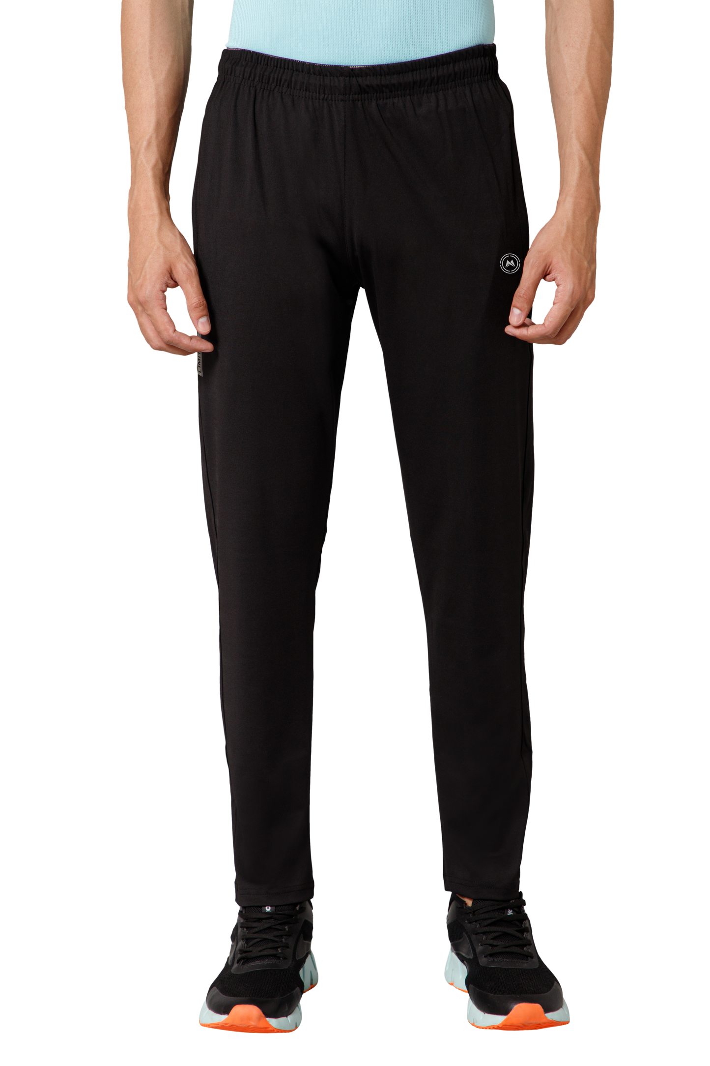 Mexofit Men's Black Regular Fit Lycra Track Pants | Performance Stretch Activewear | Gym & Casual Bottoms