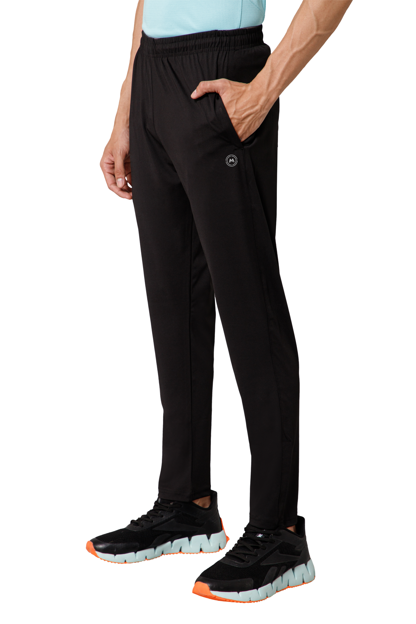Mexofit Men's Black Regular Fit Lycra Track Pants | Performance Stretch Activewear | Gym & Casual Bottoms