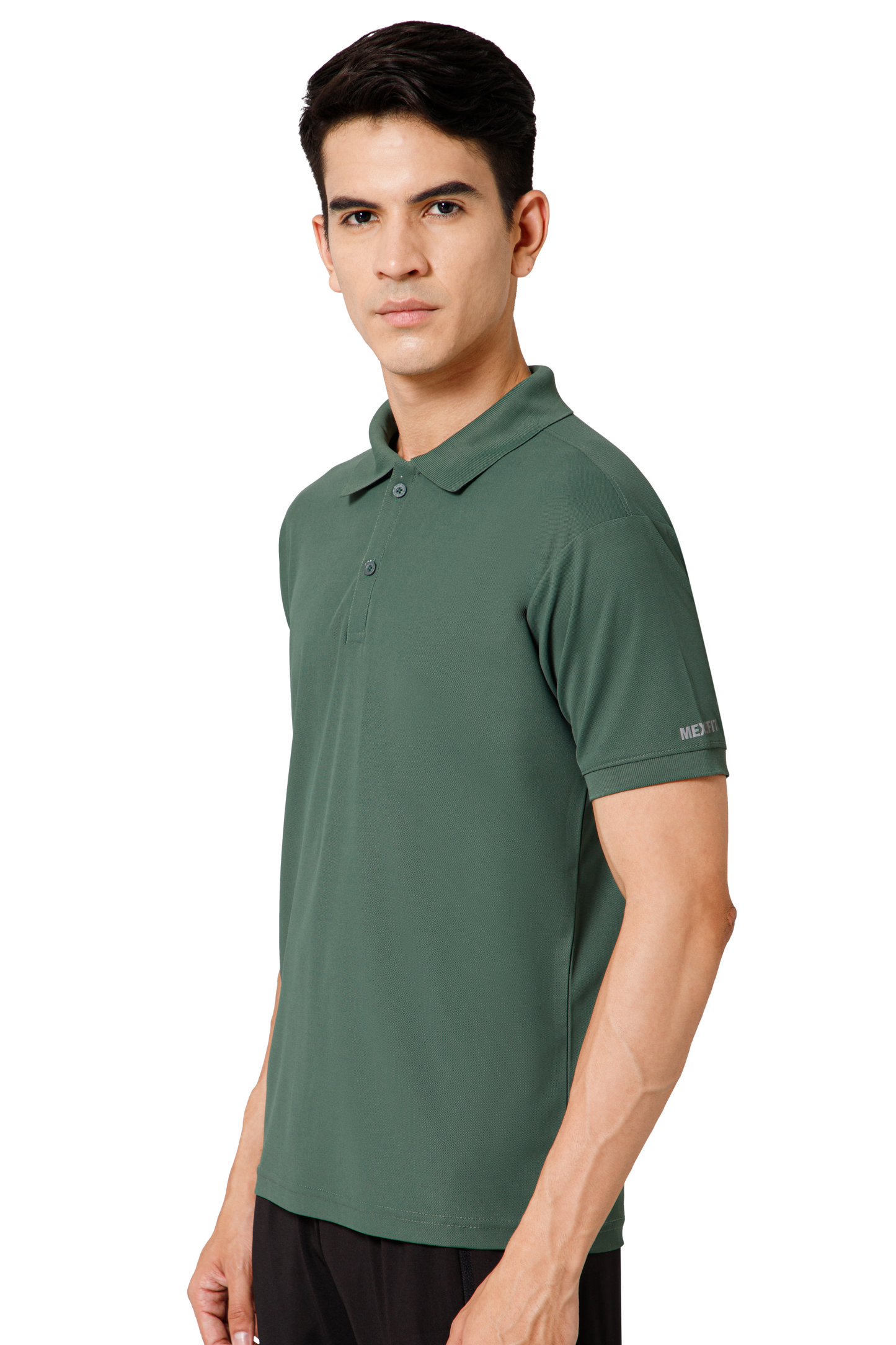 Mexofit Solid Mens Green Regular Fit Polo T-Shirt