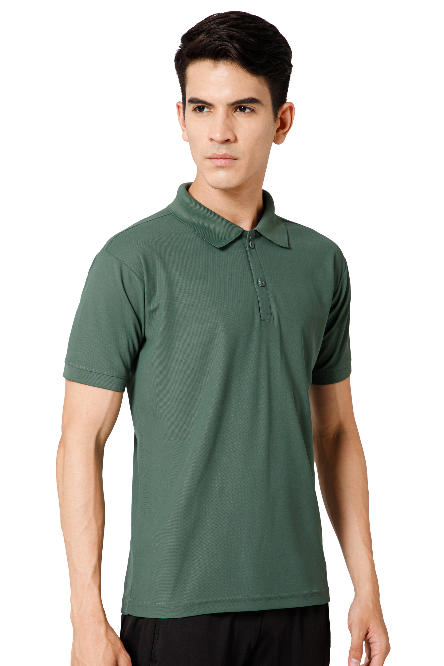 Mexofit Solid Mens Green Regular Fit Polo T-Shirt