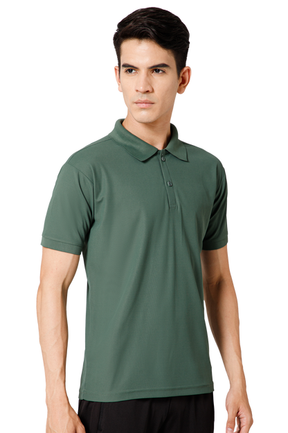 Mexofit Solid Mens Green Regular Fit Polo T-Shirt