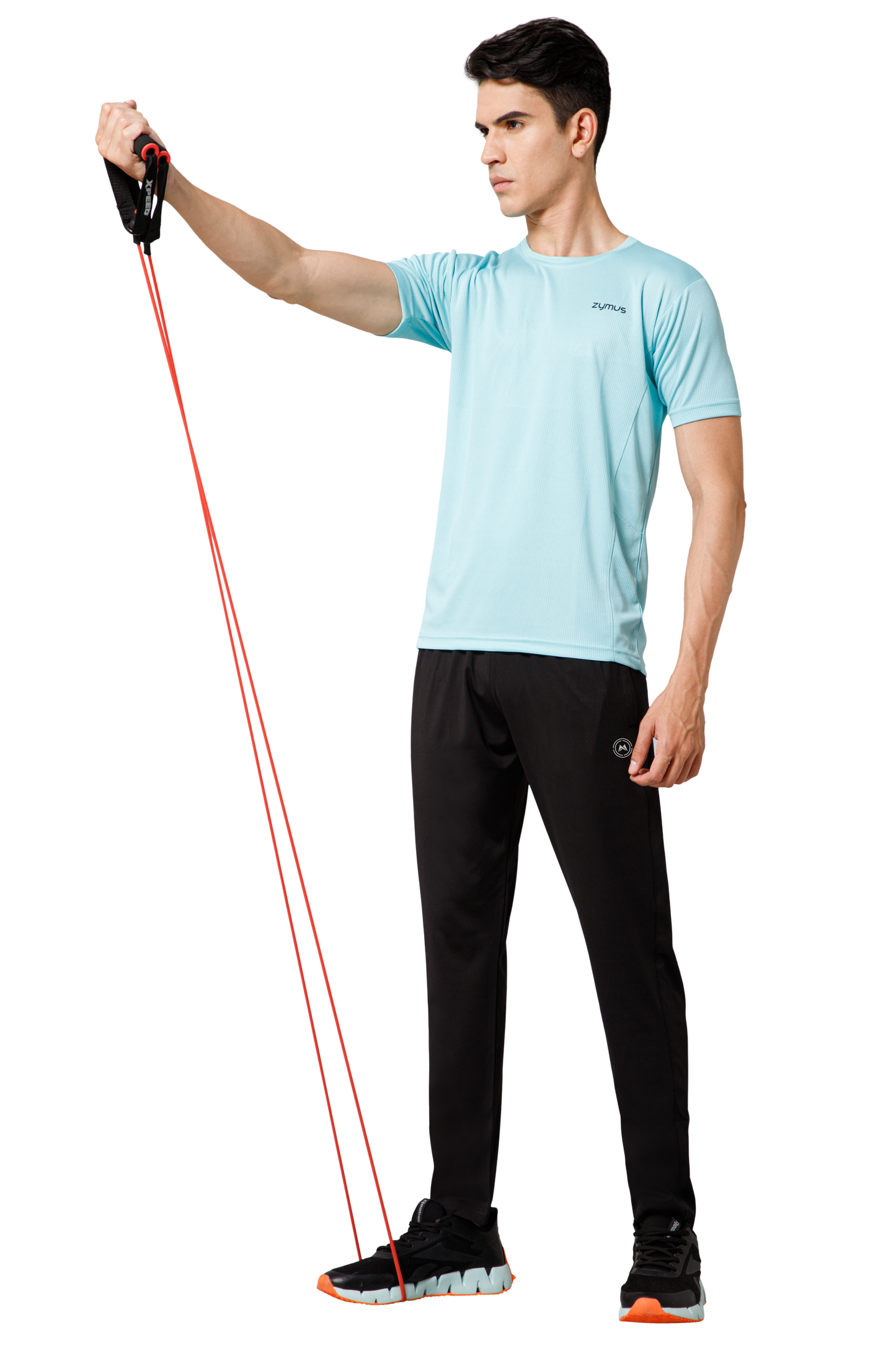 Mexofit Men's Black Regular Fit Lycra Track Pants | Performance Stretch Activewear | Gym & Casual Bottoms