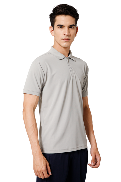 Mexofit Solid Mens Light Grey Regular Fit Polo T-Shirt