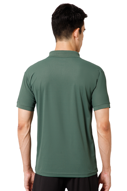 Mexofit Solid Mens Green Regular Fit Polo T-Shirt