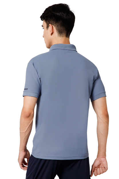 Mexofit Solid Mens Blue Regular Fit Polo T-Shirt